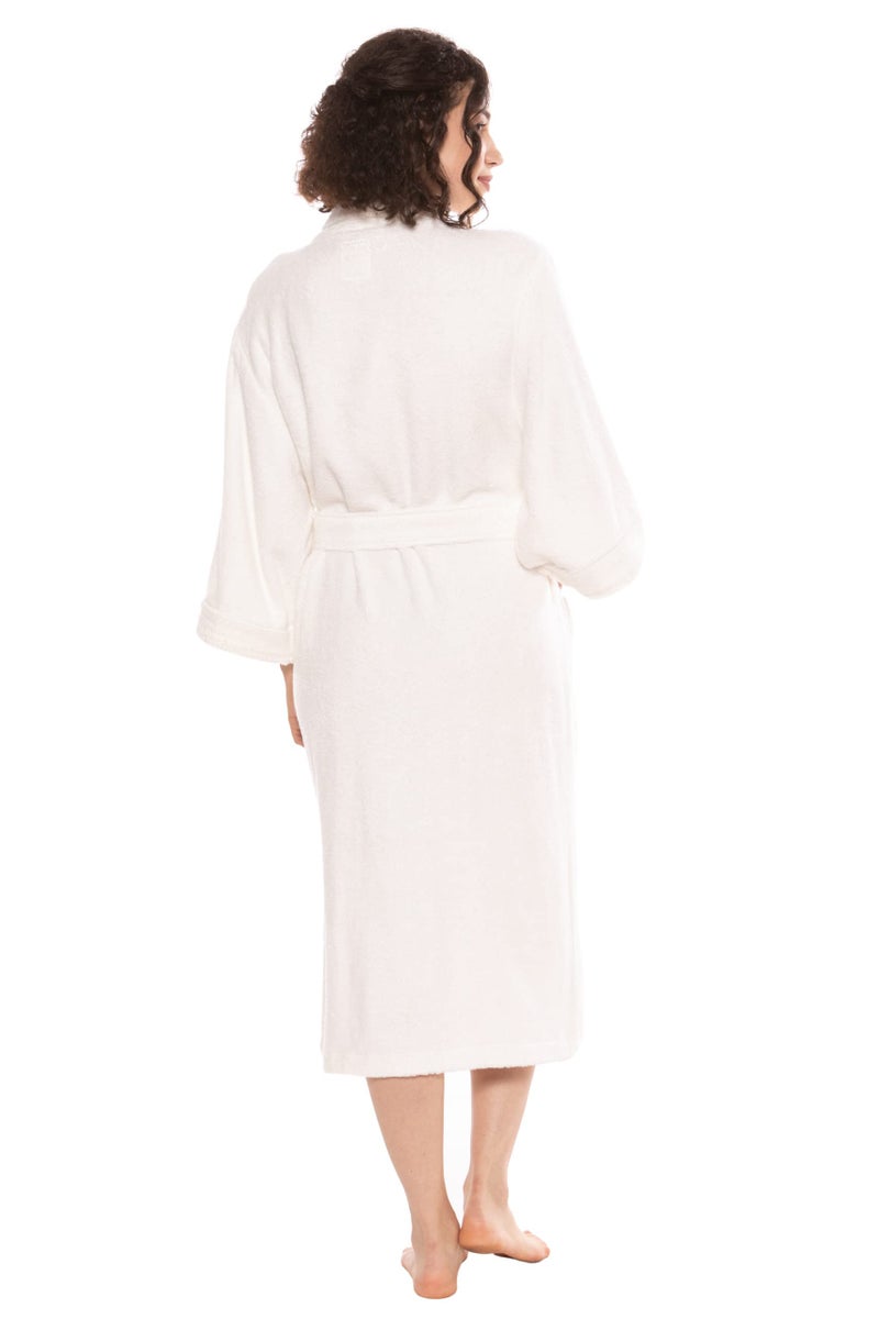TexereSilk Women's Luxury Terry Cloth Bathrobe - NEW & IMPROVED FABRIC (Natural White, 2X/3X) - Image 5